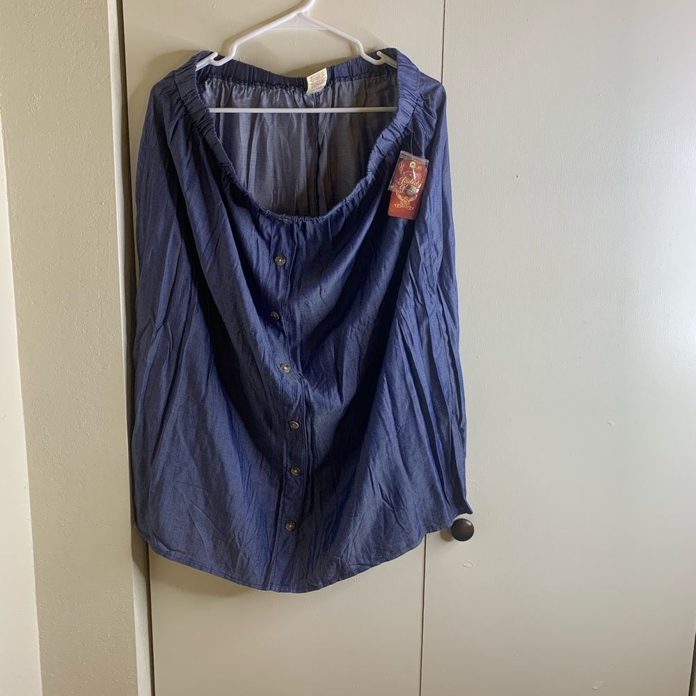 Faux Jean Skirt